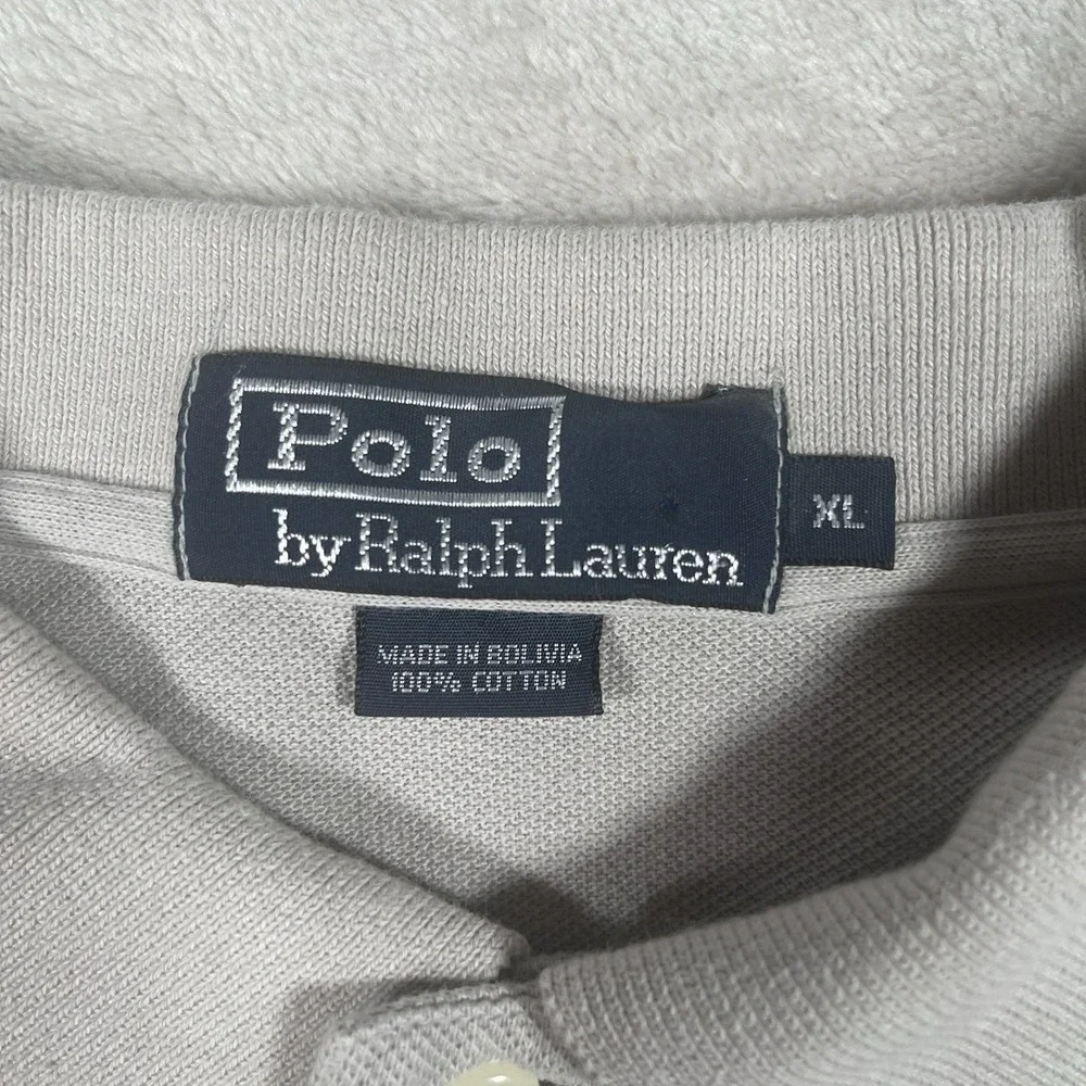 Polo Ralph Lauren Polo Shirt Men's XL‎ Short Sleeve Gray Cotton Knit 90's